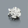 Designer Diamond Cluster Earring 14K White Gold 0.59ct
