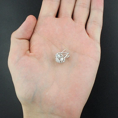 Designer Diamond Cluster Earring 14K White Gold 0.59ct 4 Designer Diamond Cluster Earring 14K White Gold 0.59ct - Image 2