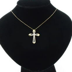 Small Designer Diamond Cross Pendant 0.25ct 10K Yellow Gold -H'Hen Sale Store designer diamond cross pendant 028ct 10k gold 3