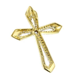 Small Designer Diamond Cross Pendant 0.25ct 10K Yellow Gold -H'Hen Sale Store designer diamond cross pendant 028ct 10k gold backye