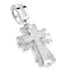 Designer Diamond Cross Pendant 2 Ct 14K White Gold