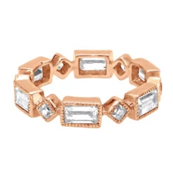 Thin 14K White Gold Princess Cut 3.50ct Diamond Eternity Baguette Band 15 Thin 14K White Gold Princess Cut 3.50ct Diamond Eternity Baguette Band -H'Hen Sale Store designer diamond eternity rings princess cut baguette band 350ct 14k backro