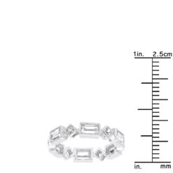 Thin 14K White Gold Princess Cut 3.50ct Diamond Eternity Baguette Band 17 Thin 14K White Gold Princess Cut 3.50ct Diamond Eternity Baguette Band -H'Hen Sale Store designer diamond eternity rings princess cut baguette band 350ct 14k rulerwh