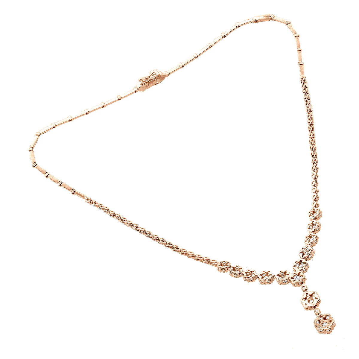 18K White Gold Designer Diamond Flower Necklace For Women 7.10ct 8 18K White Gold Designer Diamond Flower Necklace For Women 7.10ct - Image 6