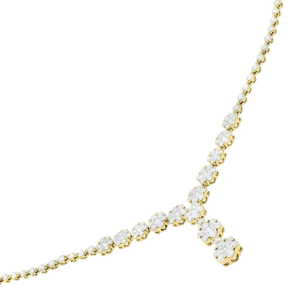 18K White Gold Designer Diamond Flower Necklace For Women 7.10ct 4 18K White Gold Designer Diamond Flower Necklace For Women 7.10ct - Image 2