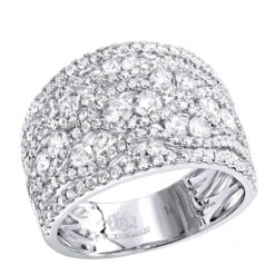 Designer Diamond Right Hand Ring For Women By Luxurman 14K White Gold Band 2.35ct