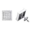 Square Diamond Stud Earrings For Men And Women 14K White Gold 1.2ct Pave Diamonds -H'Hen Sale Store designer diamond stud earrings 14k 128ct p 1695754501
