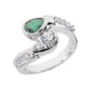 Designer Diamond And Emerald Ring 14K White Gold 0.68ctd 0.75cte -H'Hen Sale Store designer gemstone jewelry diamond and emerald ring 14k 068ctd 075cte p 29684 white