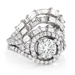 Designer Halo Diamond Engagement Ring Set 3ct 14K Yellow Gold Trigram I Ching 9 Designer Halo Diamond Engagement Ring Set 3ct 14K Yellow Gold Trigram I Ching -H'Hen Sale Store designer halo diamond engagement ring set 3ct 14k gold trigram i ching wh