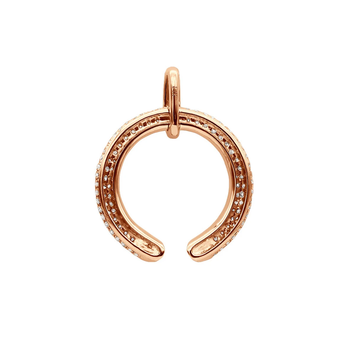 Designer Horseshoe Diamond Pendant Necklace For Women 14K Yellow Gold Good Luck Symbol 0.8ct 8 Designer Horseshoe Diamond Pendant Necklace For Women 14K Yellow Gold Good Luck Symbol 0.8ct - Image 6