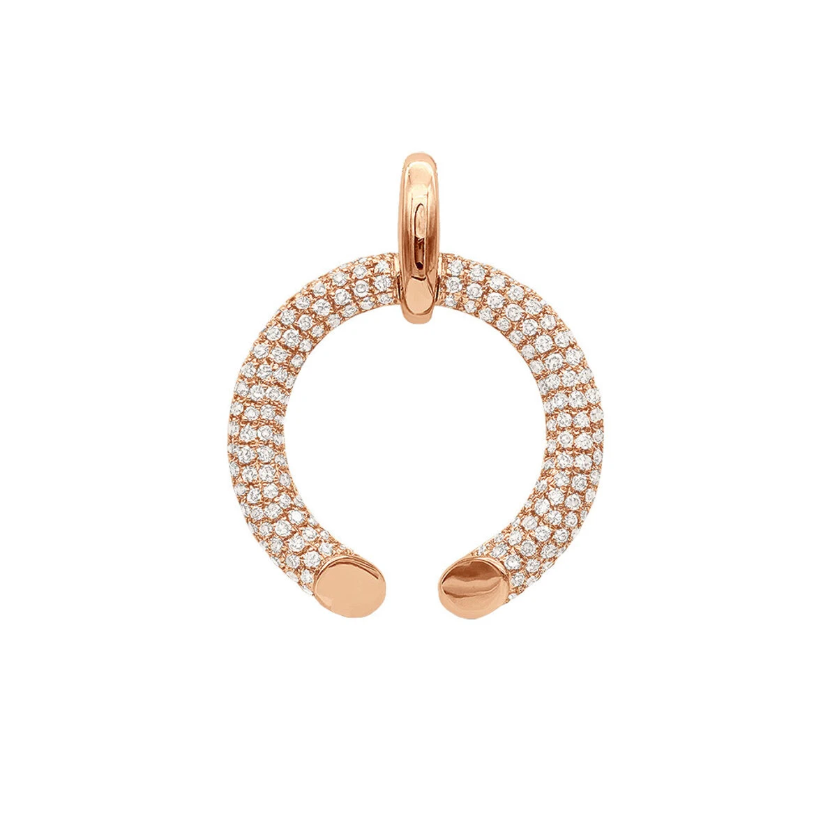 Designer Horseshoe Diamond Pendant Necklace For Women 14K Yellow Gold Good Luck Symbol 0.8ct 5 Designer Horseshoe Diamond Pendant Necklace For Women 14K Yellow Gold Good Luck Symbol 0.8ct - Image 3