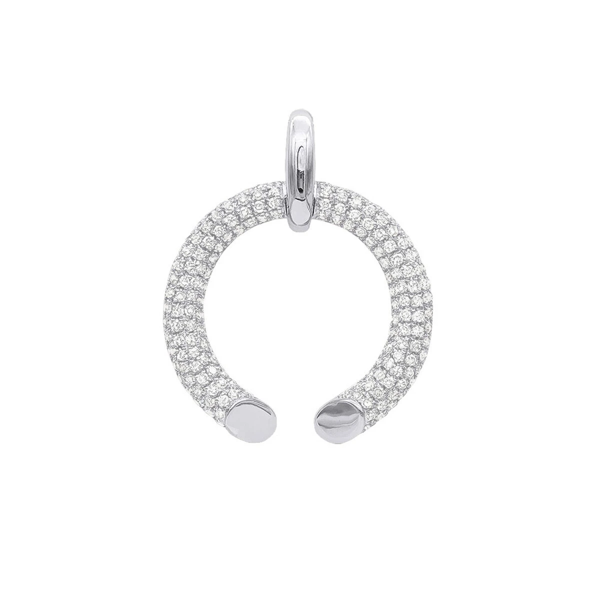 Designer Horseshoe Diamond Pendant Necklace For Women 14K Yellow Gold Good Luck Symbol 0.8ct 4 Designer Horseshoe Diamond Pendant Necklace For Women 14K Yellow Gold Good Luck Symbol 0.8ct - Image 2