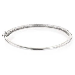 Designer Luxurman 14K White Gold Pave Diamond Bangle Bracelet For Women 1.25ct -H'Hen Sale Store designer luxurman 14k gold pave diamond bangle bracelet for women 125ct backwh