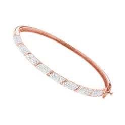Designer Luxurman 14K White Gold Pave Diamond Bangle Bracelet For Women 1.25ct -H'Hen Sale Store designer luxurman 14k gold pave diamond bangle bracelet for women 125ct ro