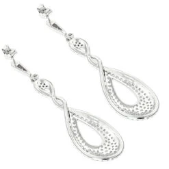 Designer Luxurman Diamond Drop Swirl Earrings For Women 3.5ct 14K White Gold 11 Designer Luxurman Diamond Drop Swirl Earrings For Women 3.5ct 14K White Gold -H'Hen Sale Store designer luxurman diamond drop swirl earrings for women 35ct in 14k gold backwh