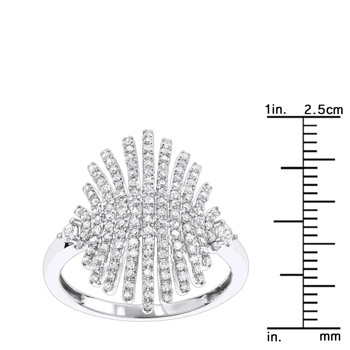 Designer Right Hand Diamond Ring 0.6ct 14K White Gold 7 Designer Right Hand Diamond Ring 0.6ct 14K White Gold - Image 5