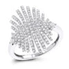 Designer Right Hand Diamond Ring 0.6ct 14K White Gold