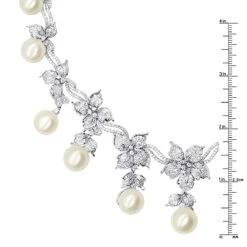 Designer South Sea Pearl And Diamond Necklace Flower Design 18K White Gold 9 Designer South Sea Pearl And Diamond Necklace Flower Design 18K White Gold -H'Hen Sale Store designer south sea pearl and diamond necklace flower design 18k gold rulerwh