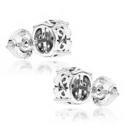 Large Designer Diamond Stud Earrings 1.75ct 14K White Gold -H'Hen Sale Store designer studs large diamond earrings 175ct 14k gold backwh