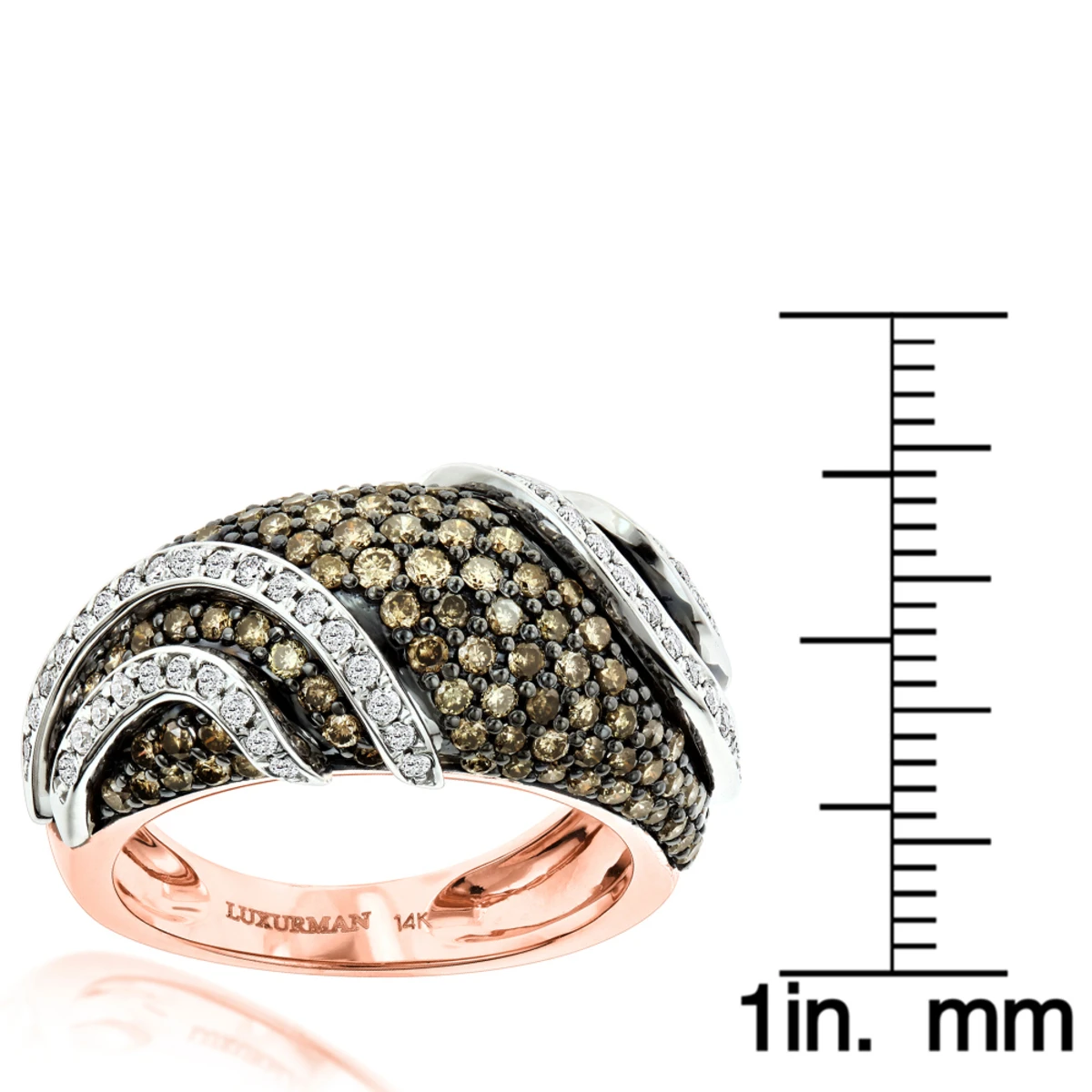 Designer White Brown Diamond Fashion Ring For Women By Luxurman 2ct 7 Designer White Brown Diamond Fashion Ring For Women By Luxurman 2ct - Image 5