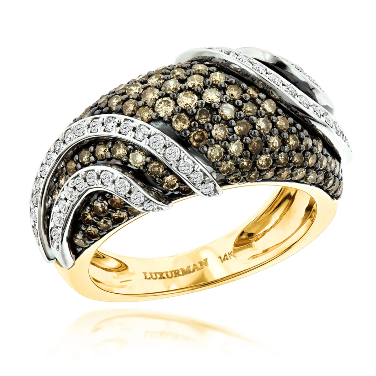 Designer White Brown Diamond Fashion Ring For Women By Luxurman 2ct 5 Designer White Brown Diamond Fashion Ring For Women By Luxurman 2ct - Image 3