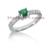 Thin Diamond And Emerald Engagement Ring 14K White Gold 0.20ctd 0.50cte 1 Thin Diamond And Emerald Engagement Ring 14K White Gold 0.20ctd 0.50cte -H'Hen Sale Store diamond and emerald engagement ring 14k 020ctd 050cte p 29319