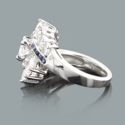 Unique 2ct Diamond And Sapphire 14K White Gold Engagement Ring -H'Hen Sale Store diamond and sapphire engagement rings 14k gold ring 192ct p 46553back