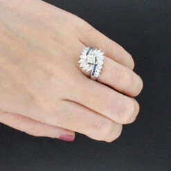 Unique 2ct Diamond And Sapphire 14K White Gold Engagement Ring -H'Hen Sale Store diamond and sapphire engagement rings 14k gold ring 192ct p 46553bod