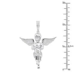 Diamond Baby Angel Pendant For Men 10K White Gold By Luxurman 0.5ct -H'Hen Sale Store diamond baby angel pendant for men in solid 10k gold by luxurman 05ct rulerwh
