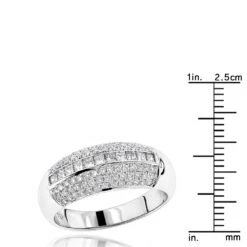 Unique Diamond Bands 18K White Gold Women's Diamond Ring 0.60ct -H'Hen Sale Store diamond bands 18k gold womens diamond ring 070ct p 121 rulerwh
