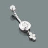 Diamond 14K White Gold Flower Belly Button Ring 0.72ct 1 Diamond 14K White Gold Flower Belly Button Ring 0.72ct -H'Hen Sale Store diamond body jewelry flower belly button ring 072ct 14k gold p 47759
