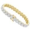 Diamond Bracelet For Women 14K Yellow Gold 8Ct Round And Baguette Diamonds -H'Hen Sale Store diamond bracelet for women 14k gold 8ct round and baguette diamonds 804076 ye