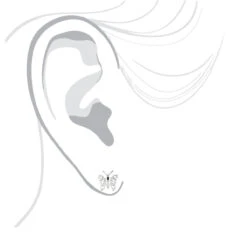 Ladies Diamond Butterfly Earrings Studs 1/2ct 14K White Gold -H'Hen Sale Store diamond butterfly earrings 048ct 14k p 44628 bodwh