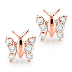 Ladies Diamond Butterfly Earrings Studs 1/2ct 14K White Gold -H'Hen Sale Store diamond butterfly earrings 048ct 14k p 44628 ro
