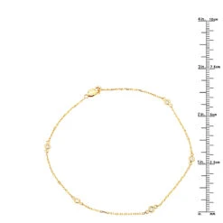 Diamond By The Yard Solid 14K Gold Anklet Bracelet With Diamonds By Luxurman -H'Hen Sale Store diamond by the yard solid 14k gold ankle bracelet with diamonds by luxurman rulerye