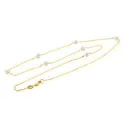 14K Yellow Gold Diamonds By The Yard Necklace 0.7ct 16-20 Inches -H'Hen Sale Store diamond chains 14k diamond by the yard necklace 070 p 35701back