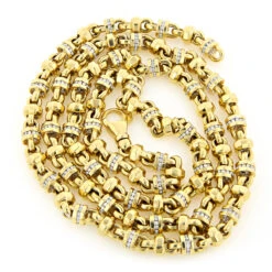 Men's Solid 14K Yellow Gold Diamond Chain Necklace 4.15ct 11 Men's Solid 14K Yellow Gold Diamond Chain Necklace 4.15ct -H'Hen Sale Store diamond chains 14k gold diamond necklace 415ct p 22580 backye