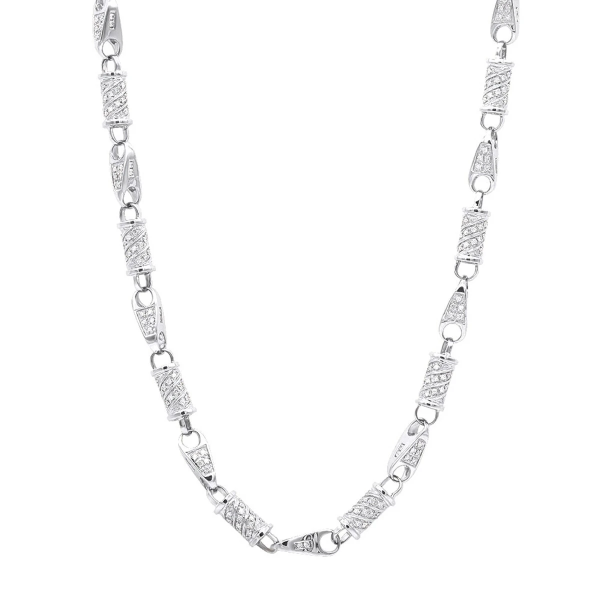 14K Yellow Gold Diamond Chain Necklace 7.08ct 4 14K Yellow Gold Diamond Chain Necklace 7.08ct - Image 2