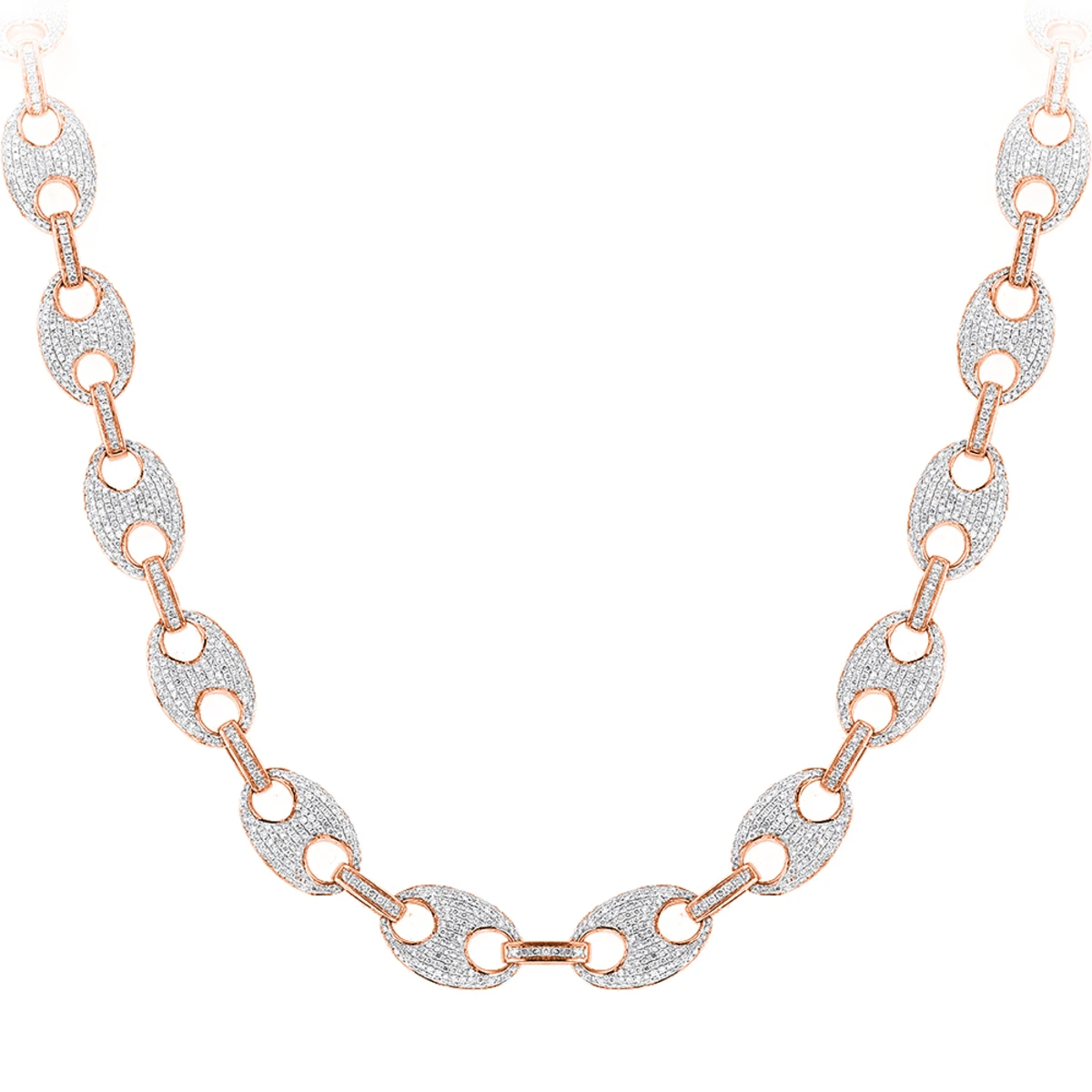 Diamond 14K White Gold Gucci Link Diamond Necklace 24in.-31in. 5 Diamond 14K White Gold Gucci Link Diamond Necklace 24in.-31in. - Image 3