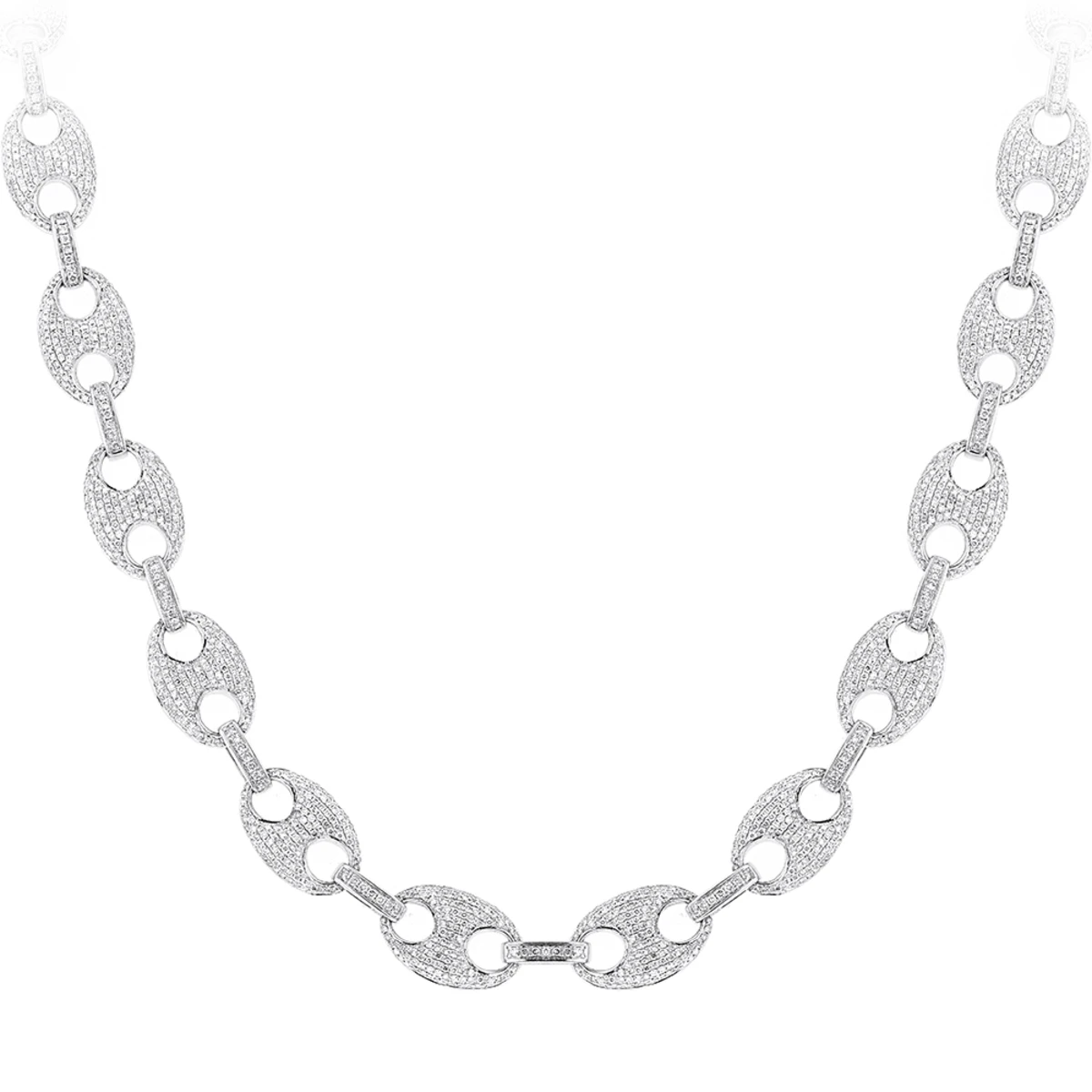 Diamond 14K White Gold Gucci Link Diamond Necklace 24in.-31in. 3 Diamond 14K White Gold Gucci Link Diamond Necklace 24in.-31in.