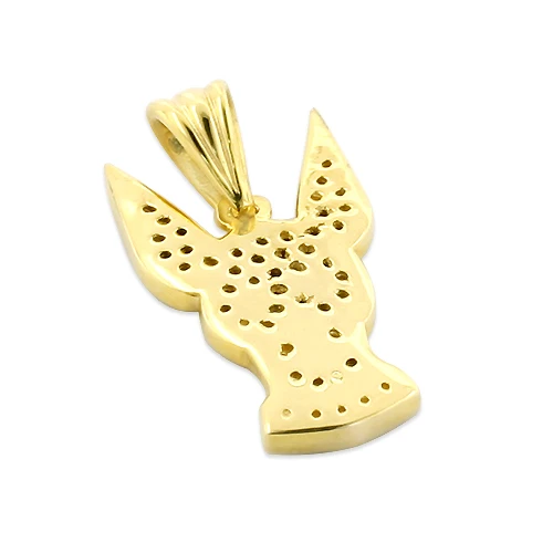 14K Yellow Gold Diamond Dog Pendant Chihuahua Pet 4 14K Yellow Gold Diamond Dog Pendant Chihuahua Pet - Image 2