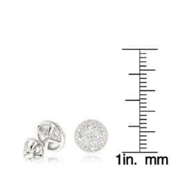 Halo Diamond Cluster Earrings 14K White Gold Studs 1.25ct 13 Halo Diamond Cluster Earrings 14K White Gold Studs 1.25ct -H'Hen Sale Store diamond cluster earrings 14k 116ct studs p 43935 rulerwh