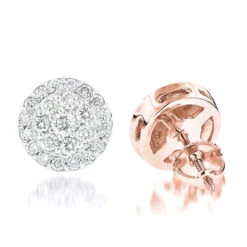 Diamond Cluster Earrings Studs 14K White Gold 1.75ct 9 Diamond Cluster Earrings Studs 14K White Gold 1.75ct -H'Hen Sale Store diamond cluster earrings studs 14k gold 175ct ro