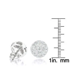 Diamond Cluster Earrings Studs 14K White Gold 1.75ct 11 Diamond Cluster Earrings Studs 14K White Gold 1.75ct -H'Hen Sale Store diamond cluster earrings studs 14k gold 175ct rulerwh