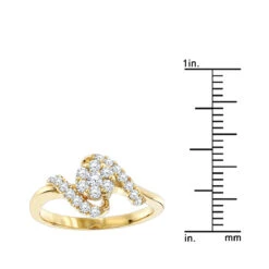 Diamond Cluster Engagement Ring 0.59ct 14K Yellow Gold -H'Hen Sale Store diamond cluster engagement ring 059ct 14k p 44750 rulerye