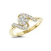 Diamond Cluster Engagement Ring 0.59ct 14K Yellow Gold