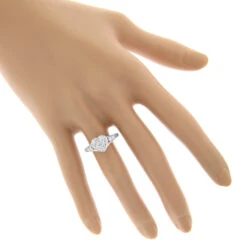 Heart Shaped Diamod Engagement Ring 14K White Gold 1 Carat Cluster Diamonds 12 Heart Shaped Diamod Engagement Ring 14K White Gold 1 Carat Cluster Diamonds -H'Hen Sale Store diamond cluster heart engagement ring in 14k gold 1ct g h vs si diamonds bodwh