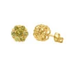 Diamond Clusters 14K Yellow Gold Yellow Diamond Stud Earrings 1ct
