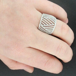 Diamond Cocktail Ring For Women 14K White Gold 1.25 Carats -H'Hen Sale Store diamond cocktail ring 125 p 38728bod