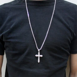 Diamond Cross Necklace 14K White Gold 1.78ct -H'Hen Sale Store diamond cross necklace 14k 178ct p 40388bod